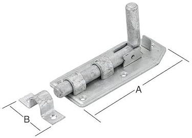 VORMANN Bolzenriegel mit Schlaufe, gerade, 160X65 Stahl, feuerverzinkt