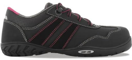 SAFETY JOGGER Sicherheitsschuhe s3 Damen, EU 36, Schwarz und Rosa, Leichte Antirutsch Arbeitschuhe, Wasserdichter Safety Shoe mit Antischock Sohle