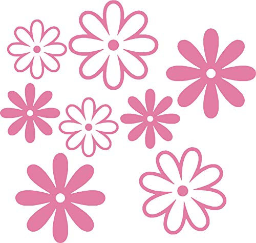 Pink Mix Daisy Blume Auto, Camper Van Fenster Aufkleber X 8