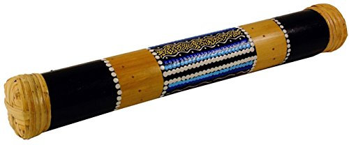 GURU SHOP Musikinstrument aus Holz, Musik Percussion Rhythmus Klang Instrument, Handgearbeitet, Regenstab - Regenmacher aus Bambus 40 cm