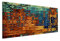 150x50cm Leinwandbild auf Keilrahmen Hintergrund Kunst abstrakt braun blau grün gelb Wandbild auf Leinwand als Panorama