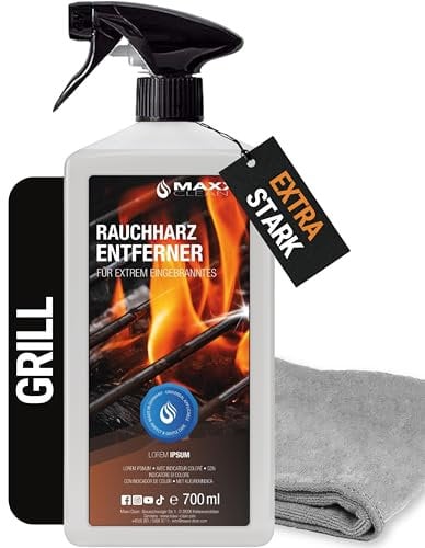 Limpiador de barbacoas y eliminador de resina de humo | 1x 700 ml en botella pulverizadora | Limpiador concentrado de hornos y barbacoas para barbacoas de gas, acero inoxidable, hierro fundido, etc.