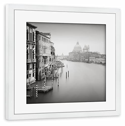 artboxONE Poster mit Rahmen weiß 20x20 cm Santa Maria Della Salute Venedig von Ronny Behnert - gerahmtes Poster