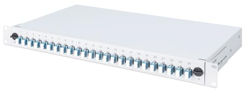 DIGITUS LWL Spleißbox 24 Kupplungen - LC - OS2 - 1HE 19-Zoll - Multi-Mode Duplex - Mit Spleiß-Kassette - Rack-Einbau
