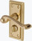Golden Grace Georgian Privacy Latch Door Handle in Premium Polished Brass Finish, Traditional