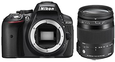 Nikon D5300 + 18 – 200 mm F3.5 – 6.3 DC Makro OS HSM-Set Kamera SLR 3000 MP CMOS 6000 x 4000pixels schwarz – Digitalkameras (24,2 MP, 6000 x 4000 Pixel, CMOS, Full HD, 480 g, schwarz)