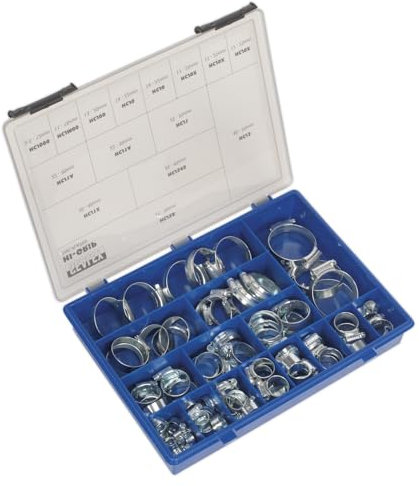 Sealey HCJ85AC HI-Grip® Hose Clip Assortment 81pc Sizes Ø9.5-55mm