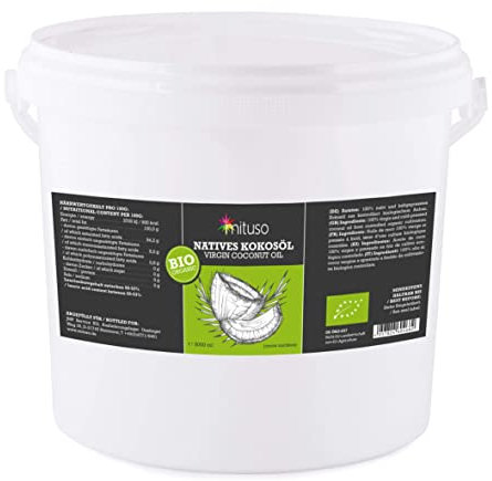 Mituso Huile de Noix de Coco Biologique/Native dans un Seau 5 L