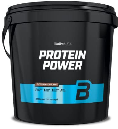 BioTechUSA Protein Power | hyperprotéiné, sans sucre, sans lactose, sans gluten | avec créatine ajoutée, 4 kg, Chocolat