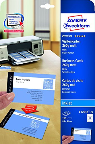 Visitenkarte 200ST Foto weiß ZWECKFORM C32015-25 260g 85x54