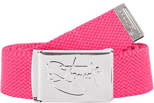 2Stoned Hosengürtel Stoffgürtel Neon-Pink, Chromschnalle Classic, 3 cm breit für Damen und Mädchen