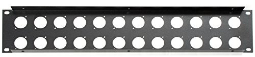 Adam Hall 19' Parts 872214 U-Rackblende 2 HE Stahl für 24 x XLR