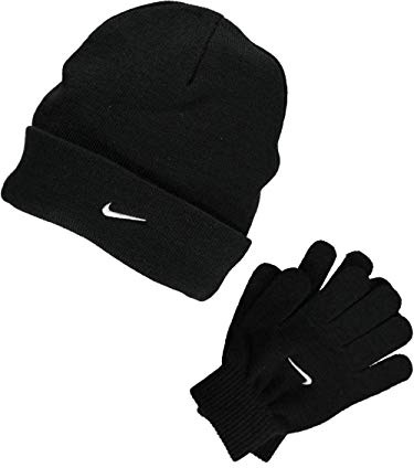 Nike Boys One Size 8/20 2 Piece Hat and Glove Set Black