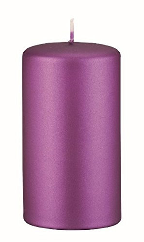 Stumpenkerzen Metallic Beere Matt 10 x Ø 6 cm, 12 Stück