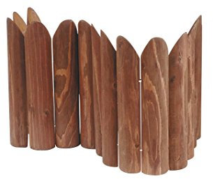 Verdemax 3436 - Bordo Ornamentale Per Giardino In Legno, Colore Ciliegio, 1 pezzo