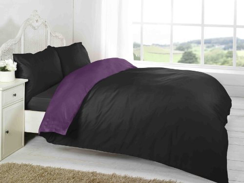 Textiles Direct King Size Completa 4 Pezzi Reversibile – Ribes Nero & Nero