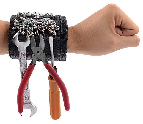 GOOACC Braccialetto magnetico con 15 forti magneti per tenere viti, chiodi, punte per trapano, strumenti di fissaggio, strumento unico per fai da te, padre, papà, marito, fidanzato, uomini e donne, 2