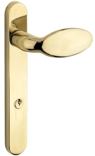 Mila Door Handle 211mm Screw Fix 92pz and 62pz Offset Spindle Gold