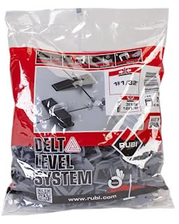 RUBI | Bride de Nivellement pour Carreaux | Bride de 1 mm pour Carreaux de 3 à 12 mm | Pour les formats de 30 x 30 cm | 200 unités | DELTA LEVEL SYSTEM Système de Nivellement