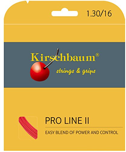 Kirschbaum Unisex – Erwachsene Pro Line 2 Tennis-Saite, rot-rot, 1,30 mm x 12 m