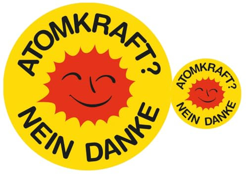 ATOMKRAFT? NEIN DANKE 5 x Aufkleber 5 x Button Pack