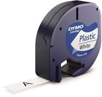 Dymo Set Kassetten Band LetraTag Polyester 12 mm x 4 m schwarz auf weiß