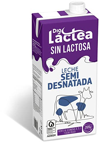 DIA LACTEA, leche semidesnatada Líquida, sin lactosa envase 1 lt