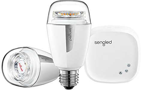 Sengled Element Plus Smart Led Lampe E27 Starter Set, Dimmbar, Farbtemperatur Licht, Erweiterung, Steuerbar via App, Kompatibel mit Amazon Alexa