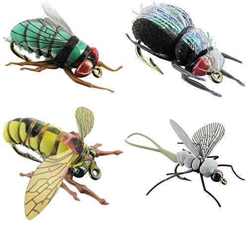 Jenzi Insektenimitate L 4Stk. Fliege Käfer Wespe Eintagsfliege
