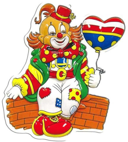 KarnevalsTeufel.de Wandbild Mini-Clown, Höhe ca. 40 cm, Wand-Deko, Dekoration