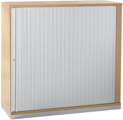 kaiserkraft | Hanna - Rollladenschrank | Höhe 1133 mm | 2 Fachböden | Dekor Buche