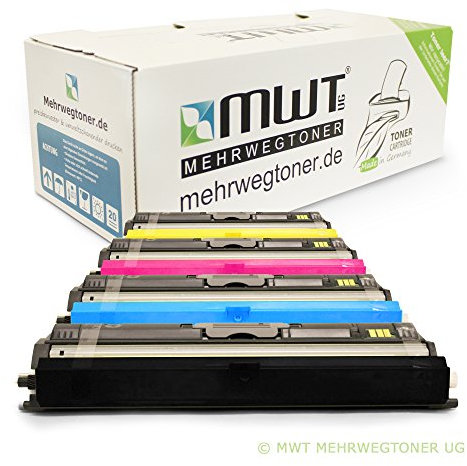 Mehrwegtoner MWT Toner mit 50% mehr Leistung für Magicolor 1600 W , 1650 EN D , 1650 EN , 1650 EN DT , 1680mf , 1690mf ersetzen Konica Minolta BK C Y M Patronen im Bundle Original (ISO-Norm 19798 )