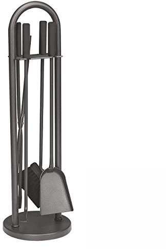 Lienbacher Kaminbesteck anthrazit beschichtet, mit schwarzen Holzgriffen 4-TLG. Höhe 70 cm