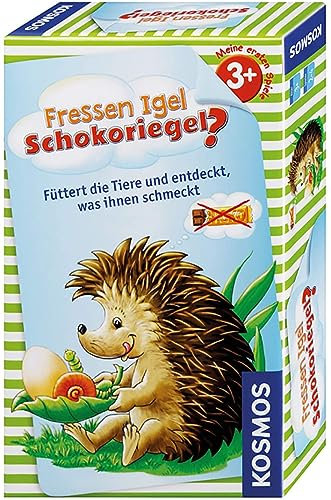 KOSMOS 711061 Fressen Igel Schokoriegel, Lernspiel ab 3 Jahre über Tiere und Ihr Futter, Kinderspiel für 2-4 Spieler, ideal als Reisespiel