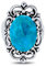 Personalisieren Sie Western-Schmuck Boho Vintage-Stil Großen Edelstein Filigranen Ovalen Cabochon Rüstung Ganze Finger Aussage Blau Türkis Ring Für Frauen Oxidiert .925 Sterling Silber Anpassbar