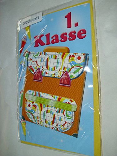 Geschenkkarte Glückwunschkarte Schulanfang Geldscheinkarte 1. Klasse  Karte mit Umschlag