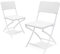 Relaxdays Klappstuhl BASTIAN 2er Set, Gartenstuhl klappbar, HBT 82 x 44 x 50 cm, Balkonstuhl im Set als Sitzgruppe, Rattan-Optik, weiß