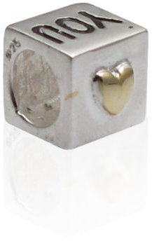 Perle Charmies I Love You in Silber und dünne Schicht D 'Or – Kompatibel Pandora, Amore & Baci, Chamilia... – Silber 925