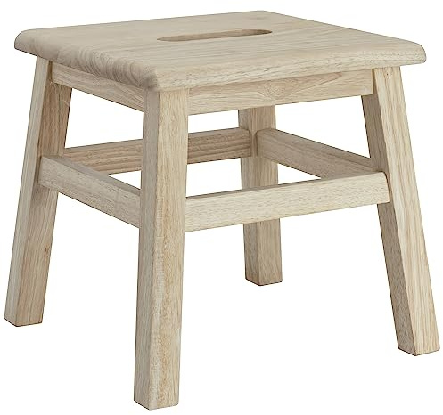 eHemco Hartholz-Fußhocker, unlackiert