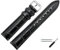 MARBURGER Uhrenarmband 18mm Leder Schwarz Silber Alligator Prägung Mit Naht - Montage Set 1431810000120