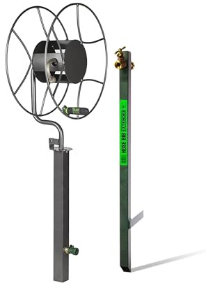 Yard Butler Free Standing Swivel Hose Reel - Water Hose Caddy For Yard or Garden - Outdoor Garden Hose Accessories, Water Hose Reel Rotate 360 Degree, Freestanding Metal Outdoor Water Pipe Stand
