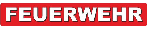 Aufkleber FEUERWEHR 16 x 2,5 cm wetterfest für z.B. KFZ 10 Stück