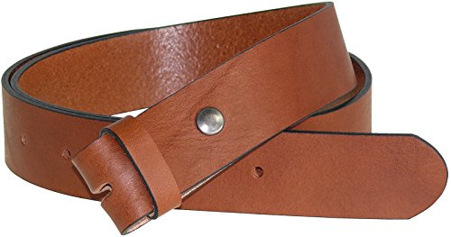 Harrys-Collection Damen Herren Druckknopfgürtel aus Bestem Vollrindleder, Bundweite:110, Farben:braun