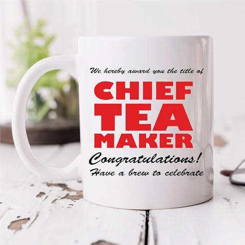 60 Second Makeover Limited Chief Tea Maker Mug Gift Perfect Funny Office Gifts for Work Colleagues, Co-Worker, or Leaving Presents for Colleagues Office Humour Mug Junior