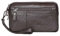 Men Clutch Bag Leather Wrist Purse for Men Women Travel Outdoor Business Organizer Wristlet Strap Pouch Coin Money Wallet Handbag Daypack Coffee