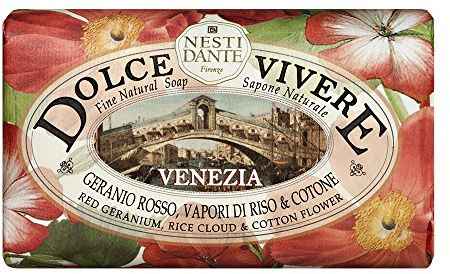 Nesti Dante Dolce vivere italian triple-milled bar soap, venezia - red geranium, 250 Grams