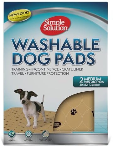 Simple Solution Waschbare Trainings- und Reise-Hundekissen, wiederverwendbare Hundekissen, saugfähig und geruchshemmend, 2er-Pack