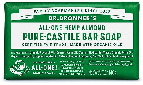 Dr Bronner'S | Almond Pure Castile Bar Soap | 1 x 140g