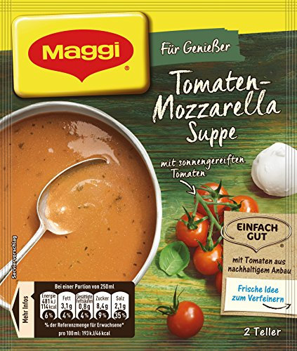 Maggi Für Genießer Tomaten-Mozzarella Suppe, ergibt 2 Teller, 1er Pack (1 x 59g)