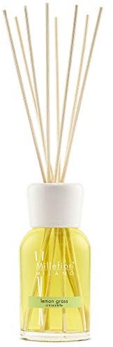 Millefiori 7DDLG Lemon Grass Raumduft Diffuser 250 ml Natural inklusive Stäbchen, Glas, Gelb, 8 x 30.9 x 7.6 cm